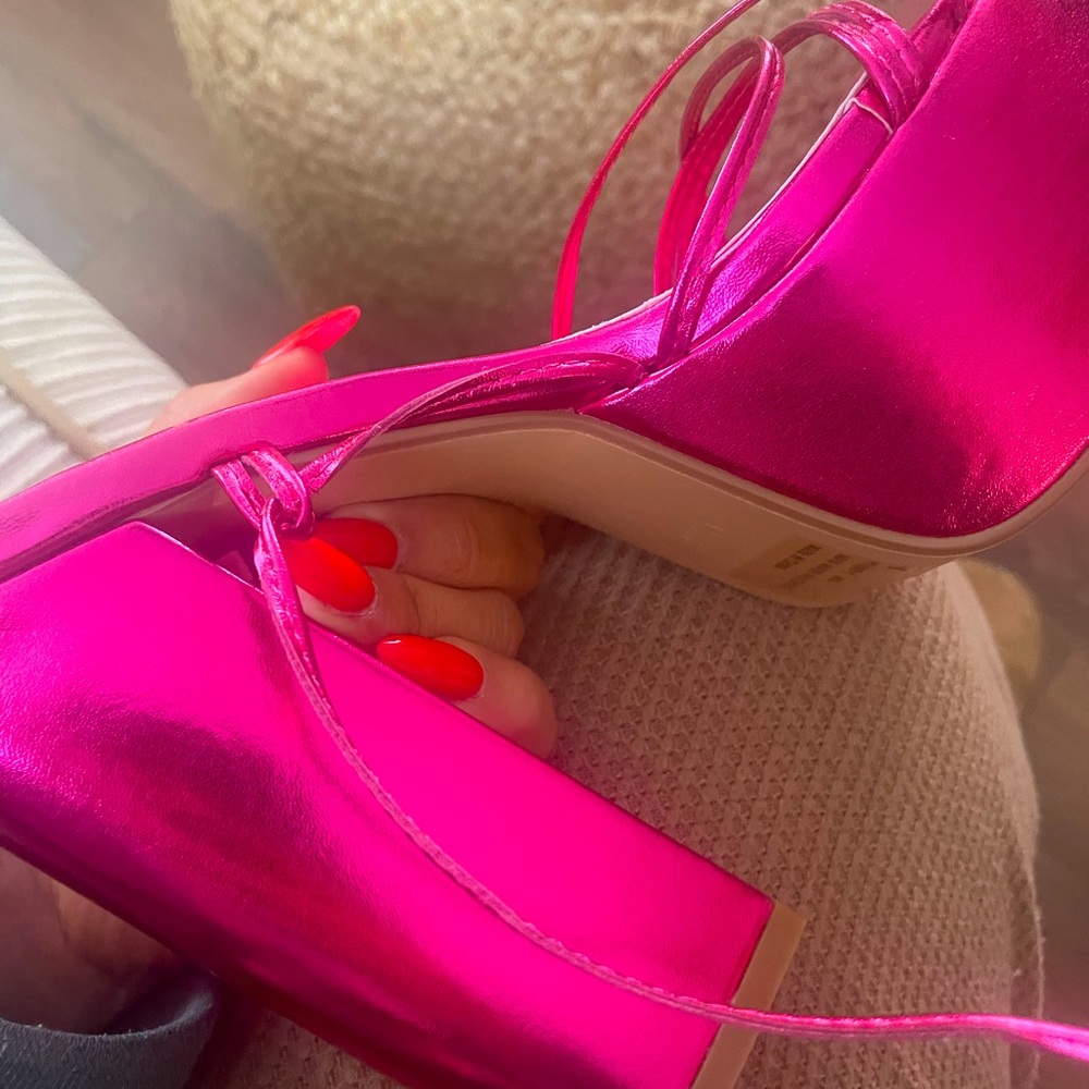 Platform Pink Metallic Wrap Hells - image 4